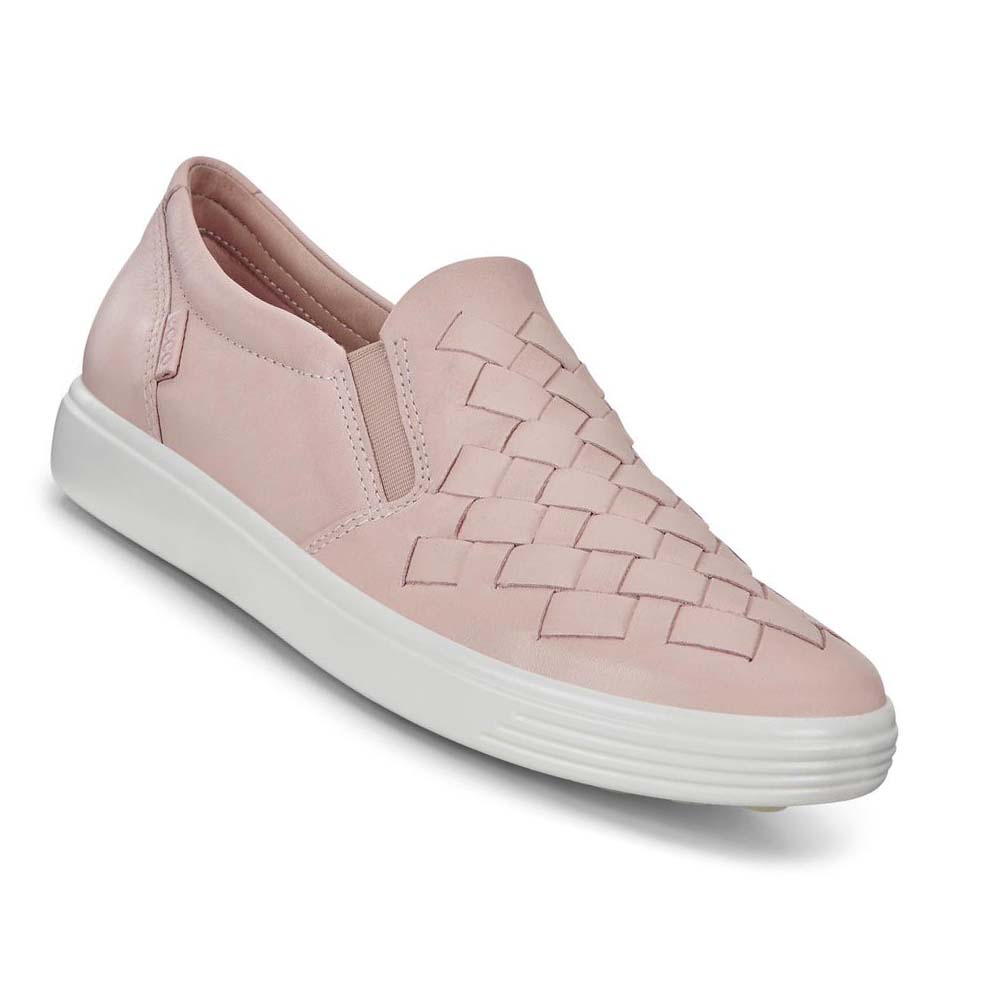 Ecco Soft 7 Woven Joggesko Dame Rosa | NO 249BEX